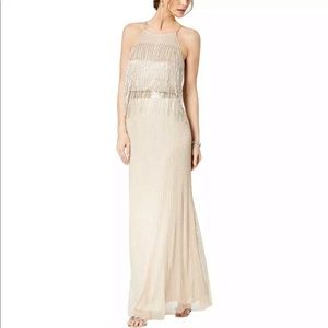 Adrianna Papell Embellished beaded fringe Dress
